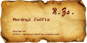 Merényi Zsófia névjegykártya