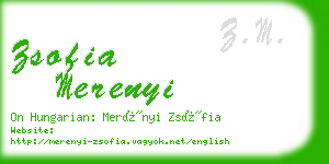 zsofia merenyi business card